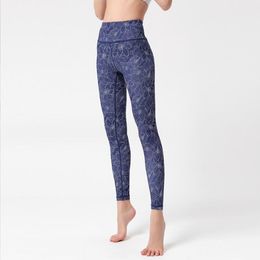 Yoga Outfit Nouveaux pantalons imprimés européens et américains pour femmes avec coupe slim taille haute hanche levage vêtements de danse élasticité sport fi otrzp
