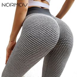 Yoga Outfit NORMOV Jacquard Pantalon Sans Couture Sport Collants Fitness Taille Haute Leggings Respirant Gym Push Up Vêtements Fille 230322