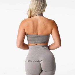 Yoga Outfit NVGTN Limitless Côtelé Sans Soudure Sans Soudure Soutien-gorge Femmes Dos Ouvert Sports Bras Entraînement Sans Dos Sous Tops Fitness Gym Active Wear 81Q0