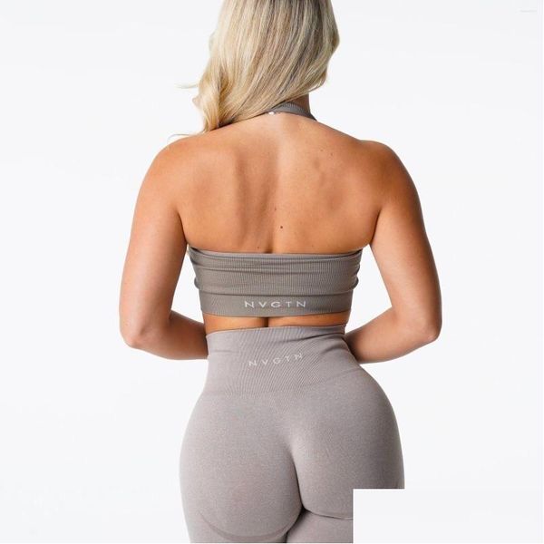 Tenue de yoga nvgtn illimité à côte de soutien-gorge sans couture de soutien-gorge sans couture pour femmes ouvr