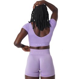 Yoga -outfit NVGTN Serene naadloze beha spandex top vrouw fitness elastiek ademende borstverbetering vrije tijd sport ondergoed 230613