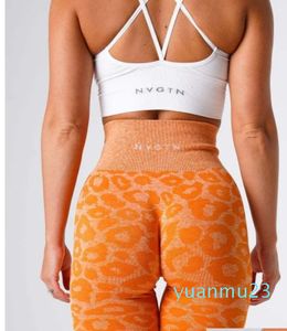 Yoga Outfit Nvgtn Wild Thing Leopard Naadloze Shorts Spandex Dames Fitness Elastisch Ademend Heupen Verbeter de vrije tijd