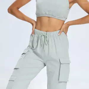 Yoga Outfit NWT 2023 2 pièces par ensemble Sexy Sport Fit Femmes Pantalon Poches latérales Soutien-gorge Entraînement Fitness Plaid Ajustable