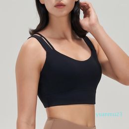 Traje de Yoga, sujetador de nailon para gimnasio, ropa interior deportiva para mujer, ropa interior elástica transpirable a prueba de golpes, entrenamiento de espalda cruzada para 112