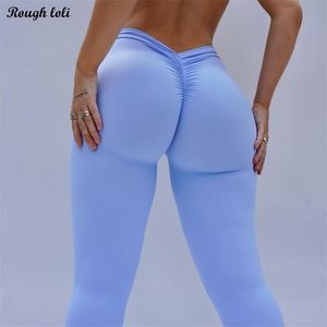 Yoga Outfit Nylon V Back Booty Pantalon pour femmes Scrunch Butt Leggings Entraînement Gym Collants Sexy Sports Legging Active Wear 230801