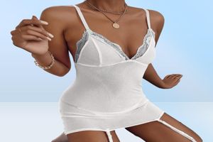 Tenue de yoga porno lingerie sexy vneck robe en dentelle avec g grenare femme sous-vêtements sexe transparent babydoll vêtements érotiques co4769327