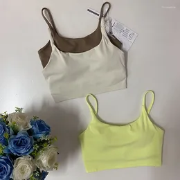 Yoga Outfit QUMOR Femmes Crop Tops Sexy Camisole Top Sports Tank Sous-vêtements Soutien-gorge rembourré Bralette Gilet