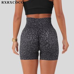 Traje de Yoga RXRXCOCO, mallas sin costuras para mujer, pantalones cortos de entrenamiento elásticos de cintura alta, pantalones cortos deportivos de realce para gimnasio 230406