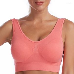 Yoga Outfit S-2XL Soutien-gorge de sport Femmes Antichoc Collecte Top de course Grande taille sans réservoir d'anneau en acier