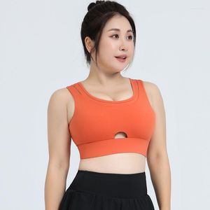 Traje de yoga SALSPOR Talla grande Sujetador deportivo Sexy Hueco Ropa interior para correr Sensación desnuda Chaleco atlético Alto impacto Mujer Fitness Bras Activewear