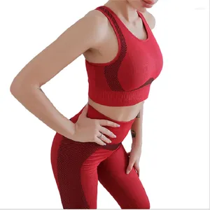 Traje de yoga sin costuras casual sexy belleza espalda fitness desgaste sujetador a prueba de golpes deportes ropa interior top deporte mujeres