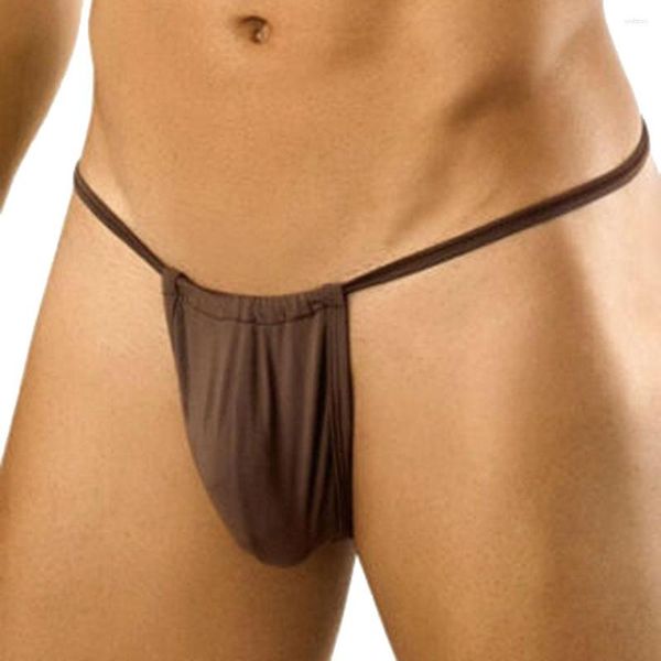 Traje de yoga Tanga sólida sin costuras Hombres T-Back Thin Calzoncillos de cintura baja Sexy Cómodo Ropa interior transpirable Tanga Hombre Hombre