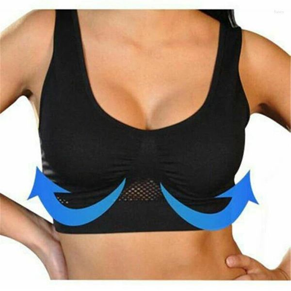 Traje de yoga Sujetador deportivo sin costuras Mujeres Push Up Sport Top para Fitness U Back Acolchado Bras Chaleco A prueba de golpes Correr Gimnasio Entrenamiento