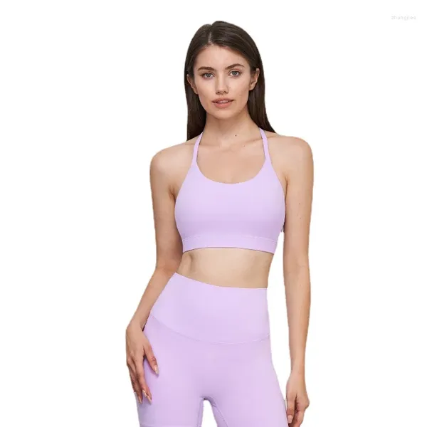 Yoga Outfit Sexy Soutien-gorge de sport sans dos Gym Entraînement Femmes Crop Top Gilet High Support Triangle Back Fitness Bralette Push Up Sous-vêtements