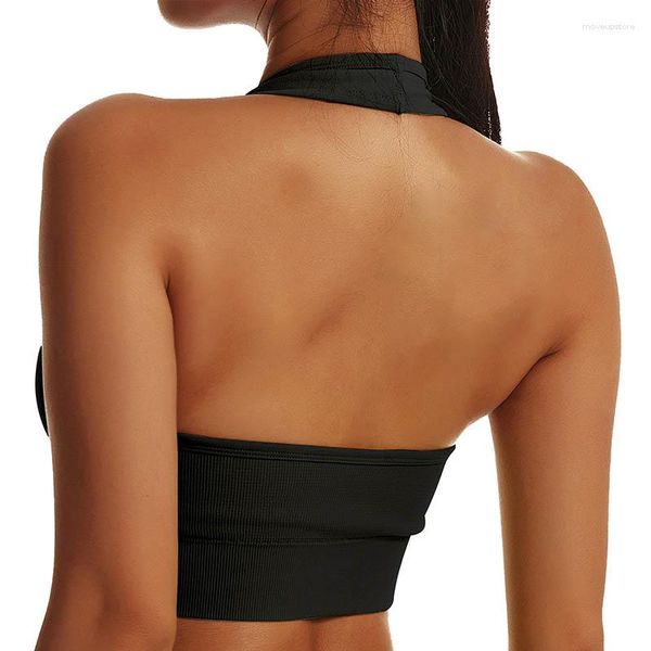 Yoga Outfit Soutien-gorge sexy Femme Crop Top Top U Cou Sports Solide Sans couture Rembourré Fitness Femme pour femme Courir Sous-vêtements d'entraînement