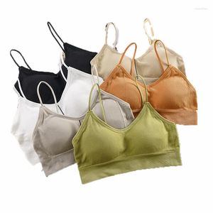 Yoga -outfit Sexy Solid Women Sports beha Tops No Steel Ring Gym Top Fitness Running Pad Sportswear Tank Sport Push Up Bralette