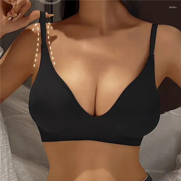 Traje de yoga Sexy Sports Bra Fitness Top Ropa interior Push-Up Soft Sportswear Bralette Mujeres Sin costuras Alto Impacto