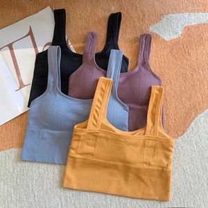 Tenue de yoga Haut de sport antichoc pour Fitness Femme Push Up Soutien-gorge Femmes Formation Crop Respirant Gym Tube Vêtements