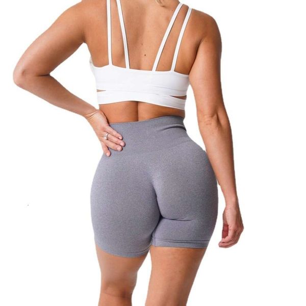 Traje de yoga Pantalones cortos deportivos Pantalones ajustados y de secado rápido sin costuras Spandex Calzoncillos de mujer Ejercicio Fitness Elástico Transpirable Correr al aire libre Gimnasio Cadera Leggings Deportes