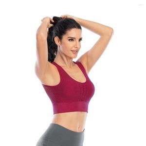 Yoga Outfit Soutien-Gorge De Sport Respirant Mesh Fitness Bretelles Larges Sexy Femmes Rembourré Push Up Active Wear