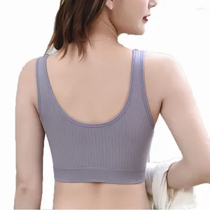 Atuendo de yoga Sports Bra Mujer Crop Top White Bras que corren sin costuras en forma de tanques U Summer Workout Gym Push Up Reded