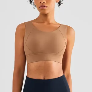 Yoga Outfit Sports Soutien-gorge Femmes Coupes fixes Gilet Top Antichoc Rassemblé Fitness Push Up Sous-vêtements féminins Crop Run Gym Entraînement Bralette