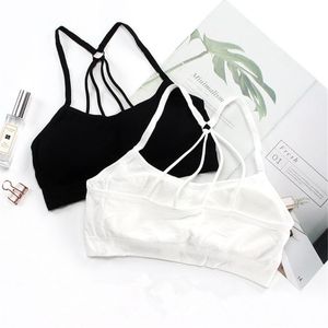 Tenue de yoga soutiens-gorge de sport femmes Underwer noir blanc Simple séchage rapide filles dos nu taille libre Workot débardeurs femmes chiffons de gymnastique