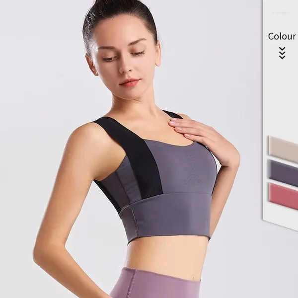 Tenue de yoga sous-vêtements de sport pour femmes, rassemblement antichoc, course à pied, fitness, gilet de beauté, soutien-gorge anti-affaissement