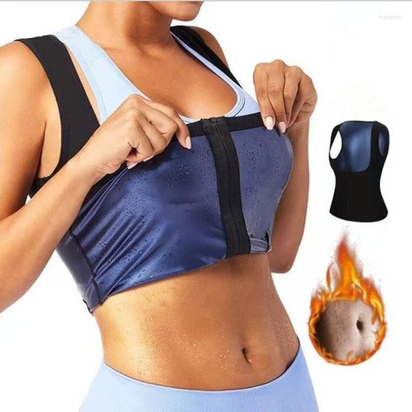 Traje de yoga Mujeres de verano que adelgazan camisas largas Body Shaper Chaleco de sudor Entrenador de cintura Corsé Perder peso Camisetas sin mangas Sauna Fitness Shapewear