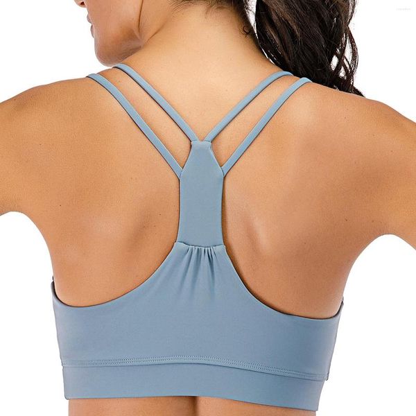 Tenue de yoga Super élastique grande taille soutien-gorge de sport encolure dégagée bonnets amovibles respirant Push Up hauts pour le Fitness