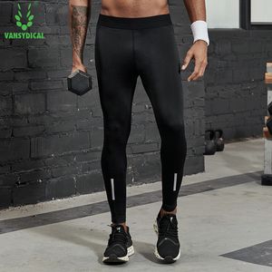 Yoga Outfit Vansydical Compression Pantalons Hommes Collants de course avec réfléchissant rayé Basketball Legging Entraînement Taille élastique Pantalon 230907
