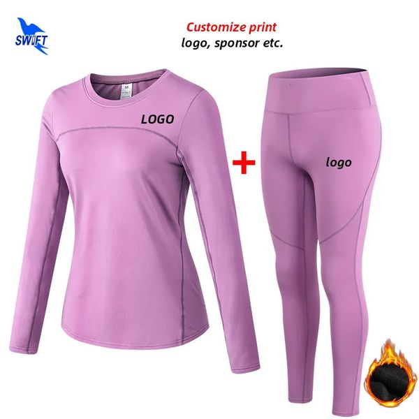 Yoga Outfit Hiver Chaud Polaire 2Pcs Sport Costume Femmes Gym Fitness Séchage Rapide Stretch Ensemble De Course Sportswear Entraînement Survêtement Personnalisé 231005