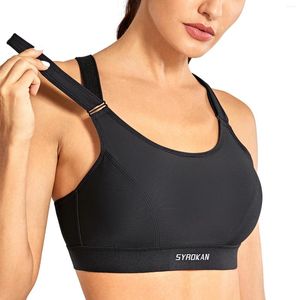 Tenue de yoga sans fil avant réglable soutien-gorge de sport à fort impact pour les femmes, plus la taille rembourrée