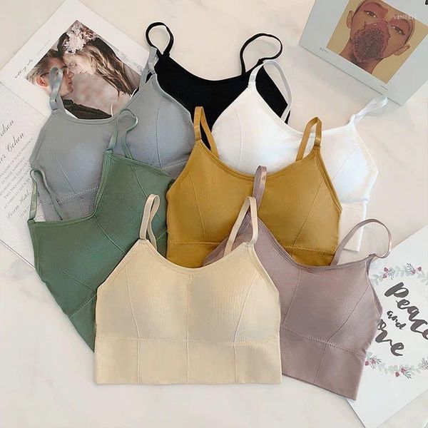 Yoga Outfit Women's Beautiful Back Underwear Version coréenne Camisole Tube Top Wrap Bra Sans Anneau En Acier Sexy Inner Wear Outer