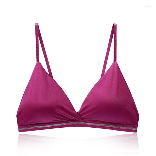 Yoga Outfit Femmes Bikini Français Plage Sexy Femme Sous-Vêtements Coupe Triangle Soutien-Gorge Beau Dos Glace Soie Sans Couture Mince Bretelles Culotte