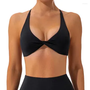 Yoga Outfit Femmes Cross Back Sports Bras Mince Push Up Sport Soutien-gorge Crop Top Brassiere Fitness Gym Respirant Beauté