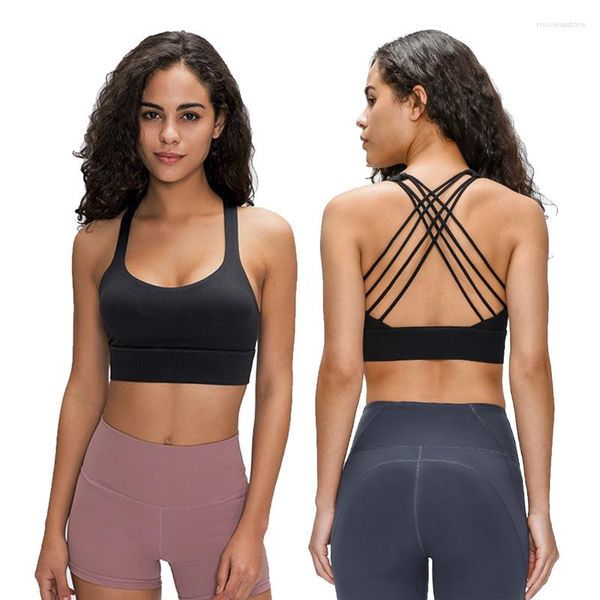 Tenue de yoga Femmes gratuites pour être un soutien-gorge à long terme top nu fitness gym gym sport culte femelle femelle de support léger de support de sport a / b tasse