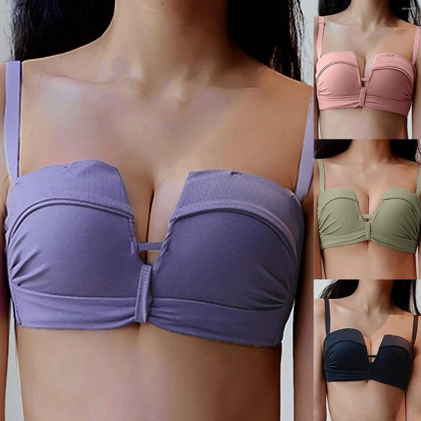 Traje de yoga Sujetador para mujer Reunido Transpirable Cómodo Piel Agradable Paquete de ropa interior suave Sujetadores deportivos para mujeres