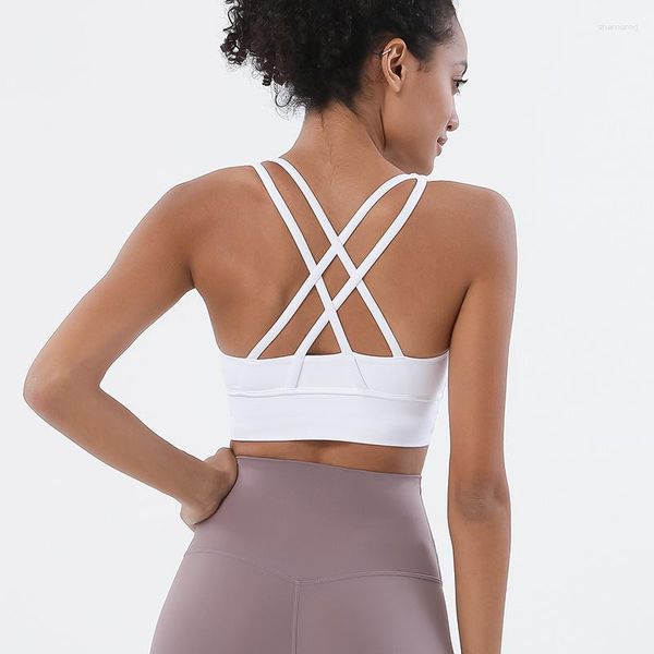Yoga Outfit Soutien-gorge de sport pour femmes Coupes amovibles Qaulity Séchage rapide Dames GYM Femmes Sexy Nylon Top