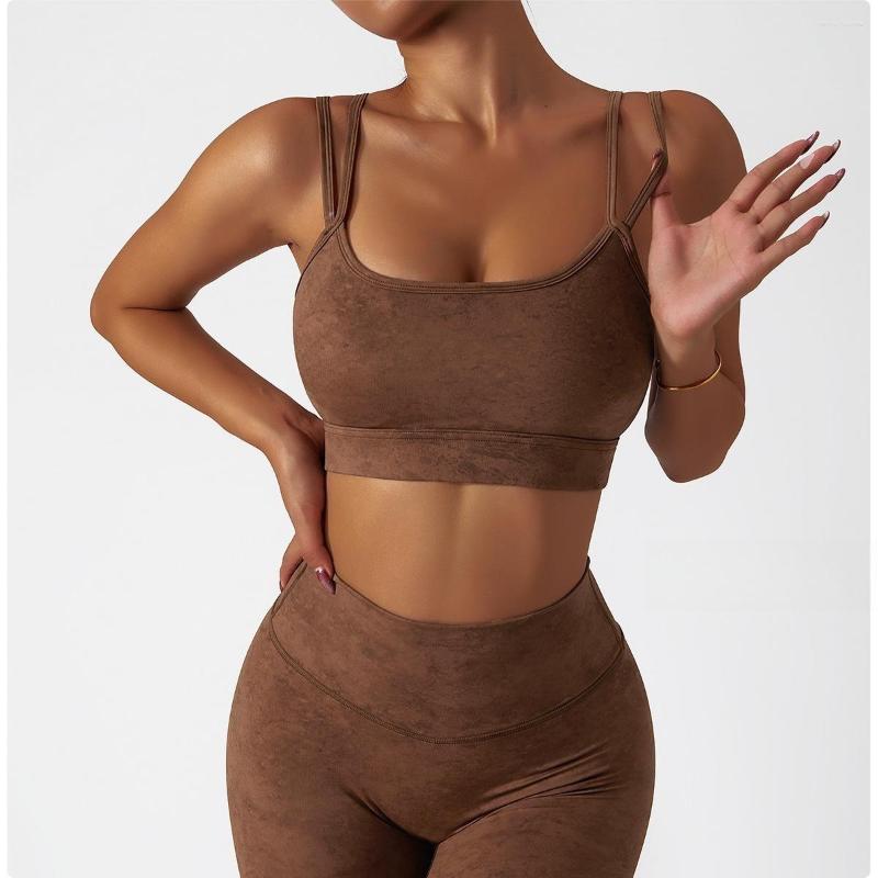 Tenue de yoga Bra de sport féminin Sexy dos à sec le costume de fitness nude nue