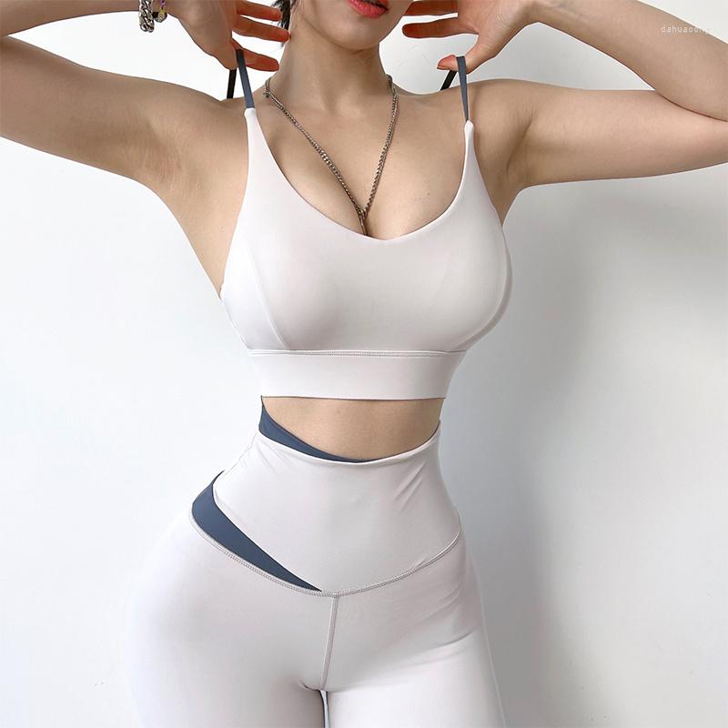 Yoga Outfit Women's Sports Bra Sexy Shockproof Gathering Beautiful Back Fitness Sling Training Gym Workout Top MITAOGIRL