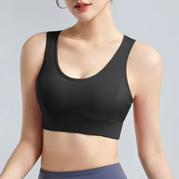 Traje de yoga Ropa interior deportiva para mujer A prueba de golpes Correr Pecho pequeño Push Up Fitness Chaleco Fino Sin anillo de acero Grapas Sujetador