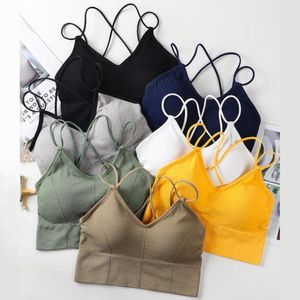 Yoga Outfit Dames Tube Top Sports Bras Gym Running BH zonder frame Fitness Sport Crop Tops Naadloze LnVisible Push-up Ondergoed
