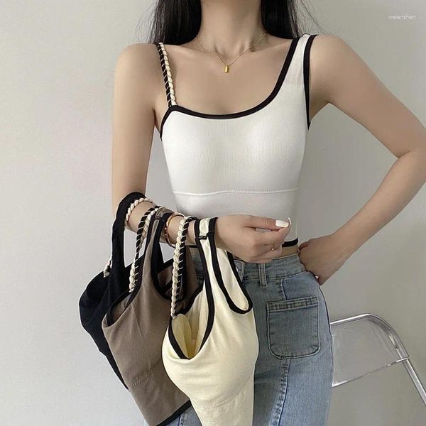 Yoga Outfit Femmes Tube Top Summer Sports Bras Femmes Sexy Crop Tops Soutien-gorge Femme Camisole Gilet Amovible Coussin De Poitrine Push Up