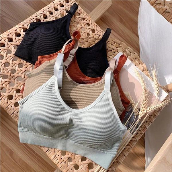 Yoga Outfit Femmes Sexy Crop Tops Tube Top Femme Streetwear Sans Manches Sans Couture Sports Lingerie Tee Soutien-Gorge Dames Bandeau Réservoir De Base