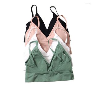 Yoga Outfit Femmes Sexy Sports Bras Crop Tops Tube Top Femme Streetwear Sans Manches Sans Couture Sport Lingerie Tee Soutien-Gorge Bandeau BH