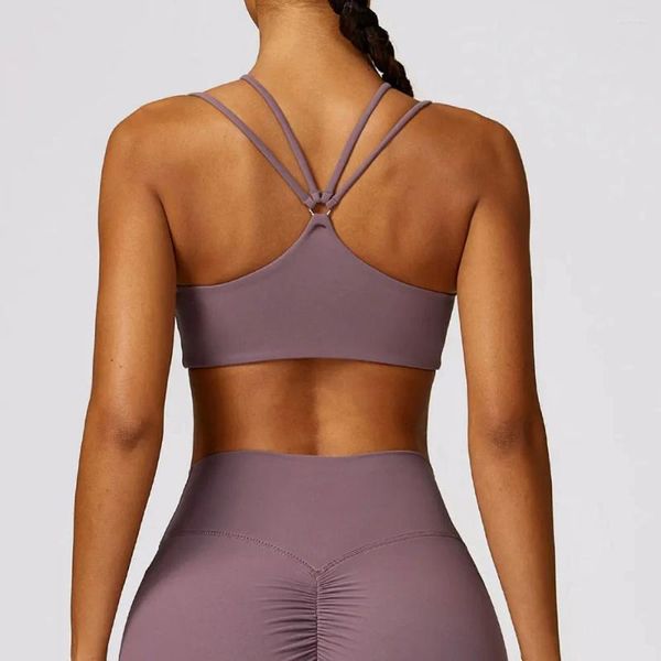 Traje de yoga Mujeres Ropa interior deportiva Top Push Up Fitness Sujetador de alta resistencia Tops deportivos para entrenamiento transpirable Chaleco para correr Ropa de gimnasio