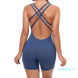 Yoga Outfit Vrouwen Rekbare Zachte Compressie Sneldrogende Een Stuk Gewatteerde Bodysuit Sexy Indoor Gym Fitness Hardlopen Oefening Strakke Pak