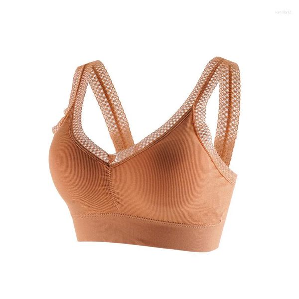 Tenue de yoga Femmes Top Bra Lace Underwear Back Wrap Sports Anti Light Soupnemless Beautiful Lingerie Push-Up Women's Bras