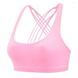 Tenue de Yoga femmes fil gratuit haute élastique quotidien sport soutien-gorge séchage rapide à bretelles Sexy course été mode sans couture entrecroisé dos